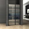 Wiesbaden Horizon Nisdeur Douche Draaideur Met Vast Deel En Mat Zwart Profiel 90x200cm 8mm Antikalk Veiligheidsglas Met NANO Coating