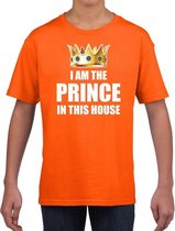 Koningsdag t-shirt Im the prince in this house oranje jongens M (116-134)