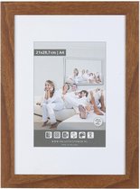 Vlakke Houten Wissellijst - Fotolijst - 60x90 cm - Helder Glas - Bruin Eiken - 25 mm