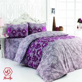 Moonstar Tweepersoons Dekbedovertrek - 220x200 cm + 2x 60x70 cm Kussenslopen  - Purple & White Angel