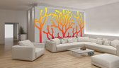 Tree Abstract Fiery Photo Wallcovering