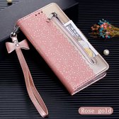 P.C.K. Hoesje/Boekhoesje luxe lichtroze met rose geschikt voor Samsung Galaxy A70 MET Glasfolie