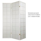 Fine Asianliving Japanse Kamerscherm B135xH180cm 3 Panelen Shoji Rijstpapier Wit