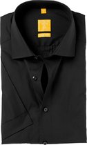 Redmond modern fit overhemd - korte mouw - zwart - Strijkvriendelijk - Boordmaat: 45/46