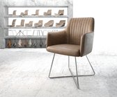Stoel Greg -Flex X-frame roestvrij staal suede-look bruin