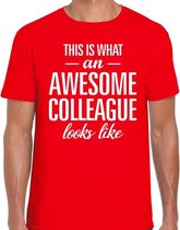 Awesome Colleague tekst t-shirt rood heren L