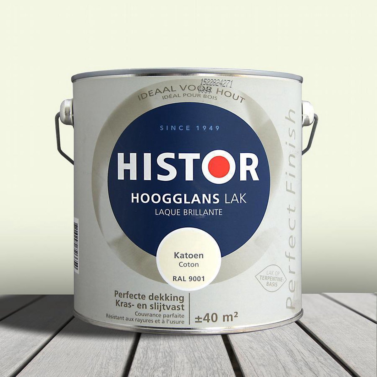 Histor Perfect Finish Lak Hoogglans 2,5 liter - Katoen (Ral 9001) – foto 3
