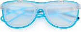 Freaky Glasses® - NEON spacebril flipstyle transparant - festival bril - led bril - dames en heren - neon blauw