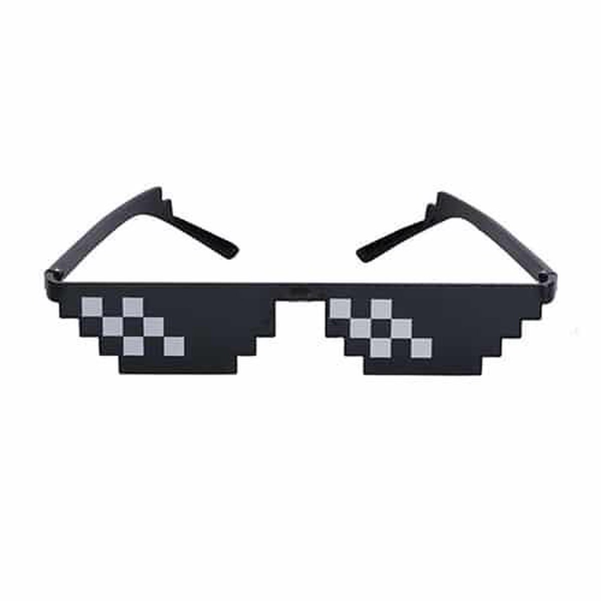 Freaky Glasses® – Thug Life Bril - Festival Bril – Rave Zonnebril – Gabber - 6 Pixels - Dames – Heren - Zwart - Merkloos