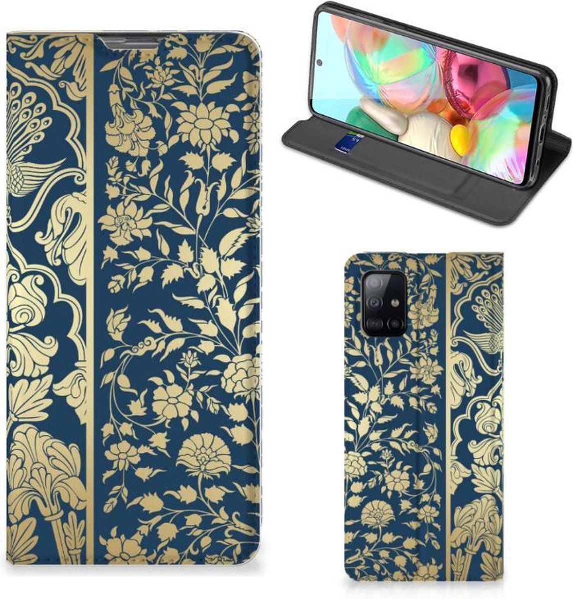 Samsung Galaxy A71 Smart Cover Beige Flowers