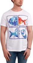 Biggdesign AnemosS T-shirt met ronde hals | Aquariumpatroon | Speciaal kunstenaarontwerp | T-shirt met print | Korte mouw | Heren T-shirt | Zachte katoenen stof | Vrijetijdskleding | Casual T
