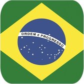 60x Sous-bocks drapeau brésilien carré - Articles de fête Brésil - Décoration champêtre