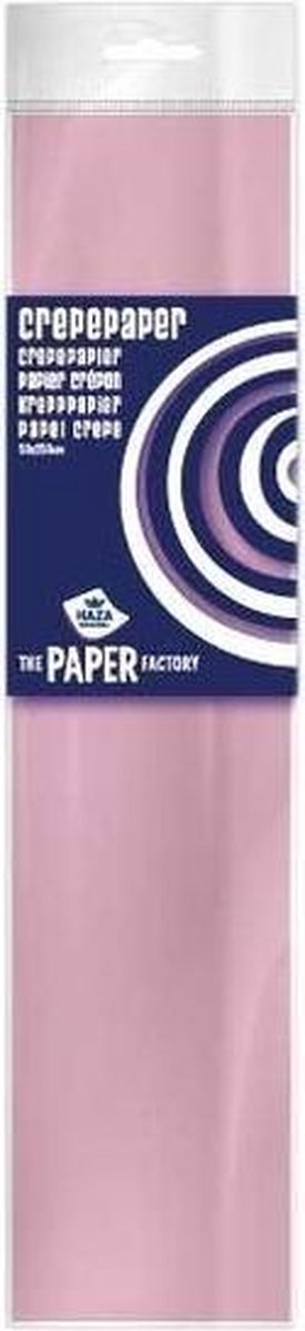 6x Crepe papier plat licht roze 250 x 50 cm - Knutselen met papier - Knutselspullen