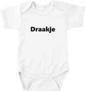 Rompertjes baby met tekst - Draakje - Romper wit - Maat 74/80