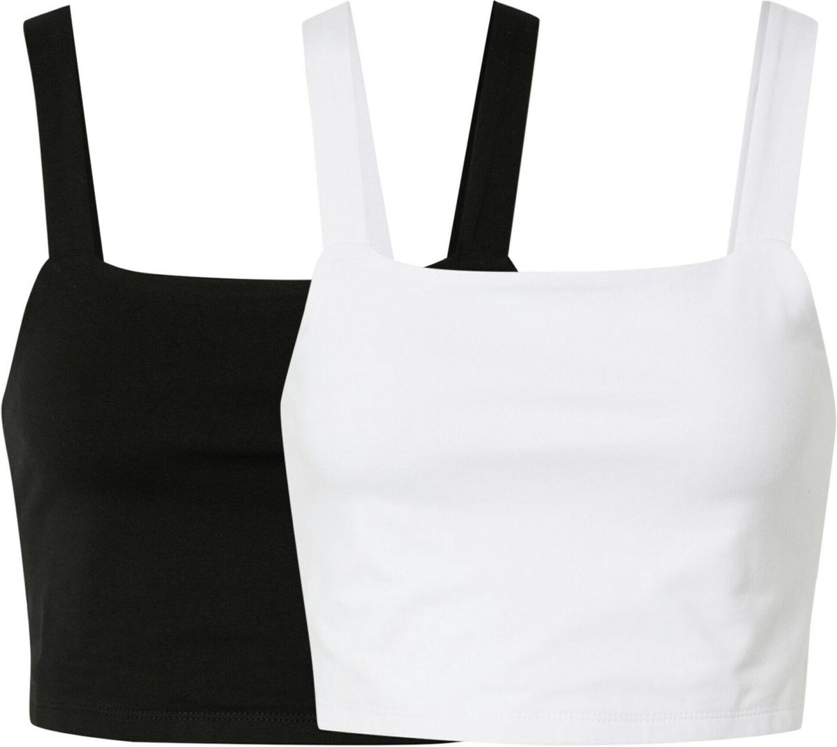 Urban Classics Cropped Double Pack Dames Top – XL Zwart