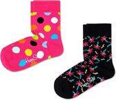 Happy Socks Sokken Kids Socks 2-Pack Big Dot Roze Maat:2-4 jaar