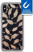 Apple iPhone XS Hoesje - My Style - Magneta Serie - TPU Backcover - Golden Feathers - Hoesje Geschikt Voor Apple iPhone XS