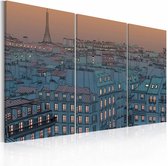 Schilderij - Parijs de stad slaapt nooit, 3 luik, Bruin/Grijs, 3 maten, Premium print