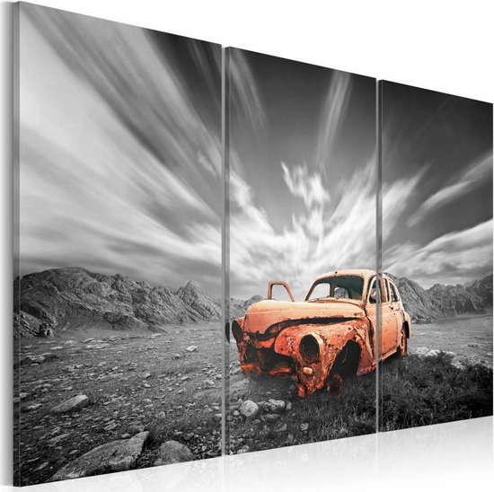 Mordrin bagageruimte dramatisch Schilderij - Oude auto , oranje grijs , 3 luik | bol.com