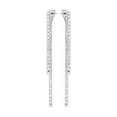 Lucardi - 1920 vintage - Silverplated oorbellen white crystals