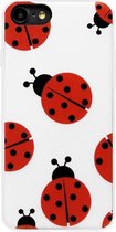ADEL Siliconen Back Cover Softcase Hoesje Geschikt voor iPhone 6(S) Plus - Lieveheersbeestjes