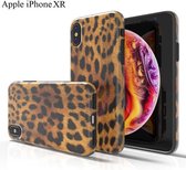 Apple iPhone XR Luipaard Design Back Cover Hoesje - Zwart & Geel