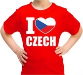 I love Czech t-shirt Tsjechie rood voor kids XS (110-116)