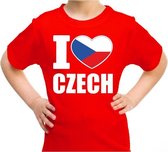 I love Czech t-shirt Tsjechie rood voor kids L (146-152)