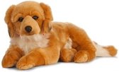 Pluche Golden Retriever honden knuffel 60 cm liggend - Golden Retriever huisdieren knuffels - Speelgoed