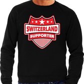 Switzerland supporter schild sweater zwart voor heren - switzerland landen sweater / kleding - EK / WK / Olympische spelen outfit S