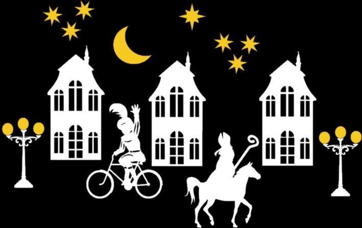 Raam sticker set Sinterklaas huisjes Herbruikbaar statisch | Rosami