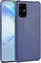 Samsung Galaxy S20 Plus Kunstleren Hoesje met Krokodil Textuur Blauw