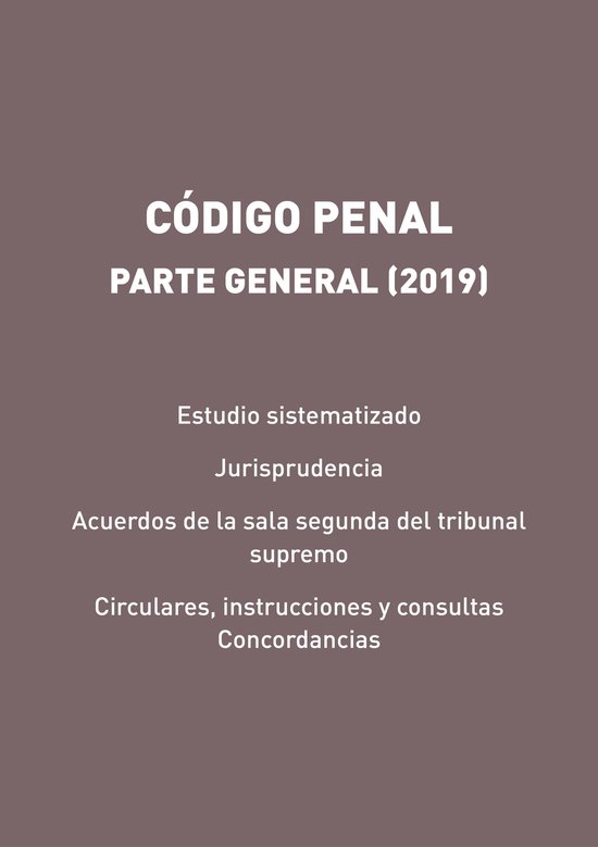 Código Penal. Parte General (2019) - cover