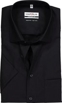 MARVELIS comfort fit overhemd - korte mouw - zwart - Strijkvrij - Boordmaat: 48