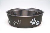 Honden Voerbak & Drinkbak - Vaatwasmachinebestendig, met Antislip en Antibacteriële RVS binnenzijde - Loving Pets Bella Bowl - 8 kleuren in Small tot Extra-Large - Kleur: Espresso,