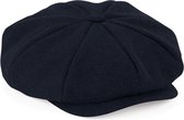 Navy blauwe flatcap voor dames - volledig gestikt - bakerboy pet / flat cap L/XL