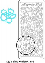 Vaessen Creative Sticker - 10x23cm - 10st - lichtblauw large flowers