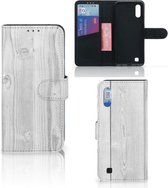 Smartphone Hoesje Geschikt voor Samsung M10 Book Style Case White Wood