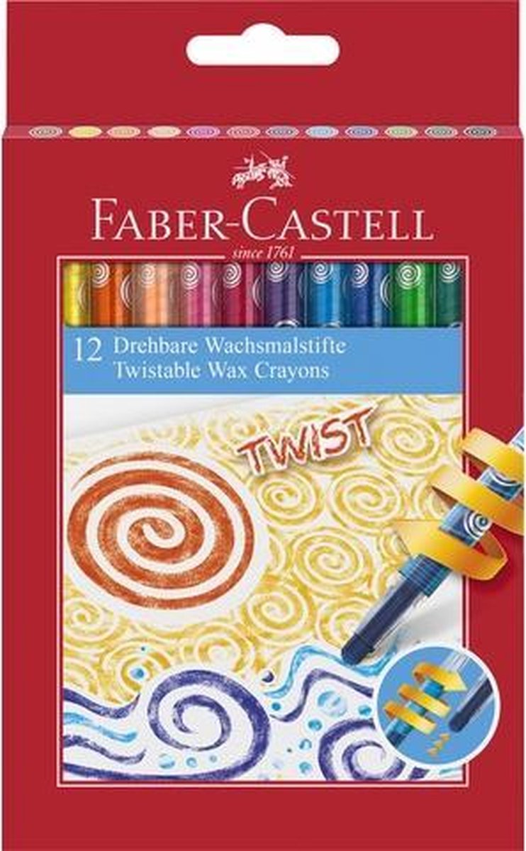 Faber-Castell waskrijt - draaibaar - 12 stuks - FC-120003