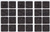 24x Zwarte vierkante meubelviltjes/antislip noppen 2,5 cm - Beschermviltjes - Stoelviltjes - Vloerbeschermers - Meubelvilt - Viltglijders