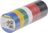 16x Gekleurde rollen isolatie tape - 18 mm x 5 meter - Isolerende tape - Klusmateriaal