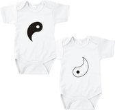 Rompertjes baby met tekst - Yin Yang - Wit - Maat 74/80 - Kraam cadeau - Babygeschenk - Romper