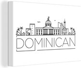 Skyline République Dominicaine sur fond blanc 60x40 cm - Tirage photo sur toile (Décoration murale salon / chambre) / World Cities Canvas Peintures