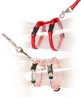 Duvo+ Kitten wandelset love Rood 15-25cm / 8mm-125cm, LET OP PER STUK, ALLEEN DE KLEUR ROOD WORD GELEVERD !!