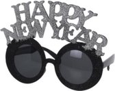 Free And Easy Feestbril Happy New Year Zilver/zwart
