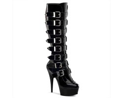 Pleaser - DELIGHT-2049 Kniehoge laarzen - US 6 - 36 Shoes - Zwart