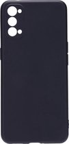 Shop4 - Oppo Reno4 5G Hoesje - Zachte Back Case Mat Zwart