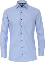 CASA MODA comfort fit overhemd - lichtblauw met wit structuur mini dessin (contrast) - Strijkvrij - Boordmaat: 50