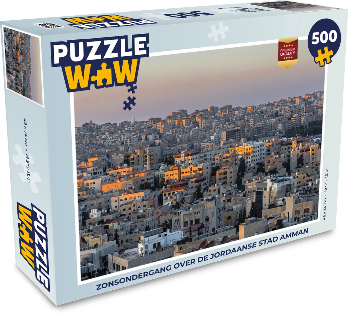 Afbeelding van product Puzzel 500 stukjes Amman - Zonsondergang over de Jordaanse stad Amman - PuzzleWow heeft +100000 puzzels