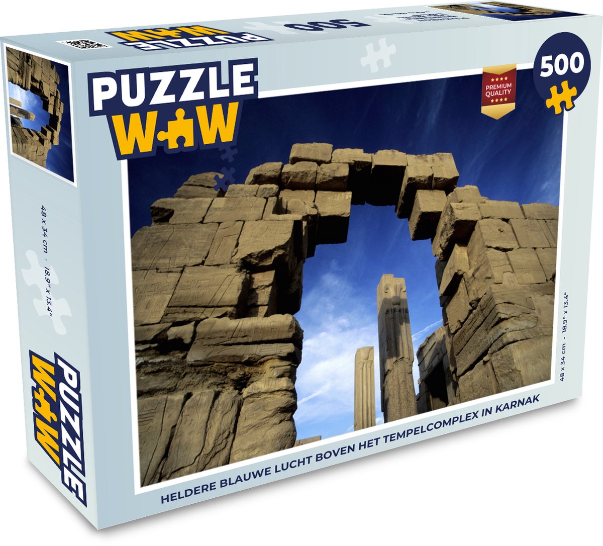 Afbeelding van product Puzzel 500 stukjes Karnak - Heldere blauwe lucht boven het tempelcomplex in Karnak - PuzzleWow heeft +100000 puzzels
